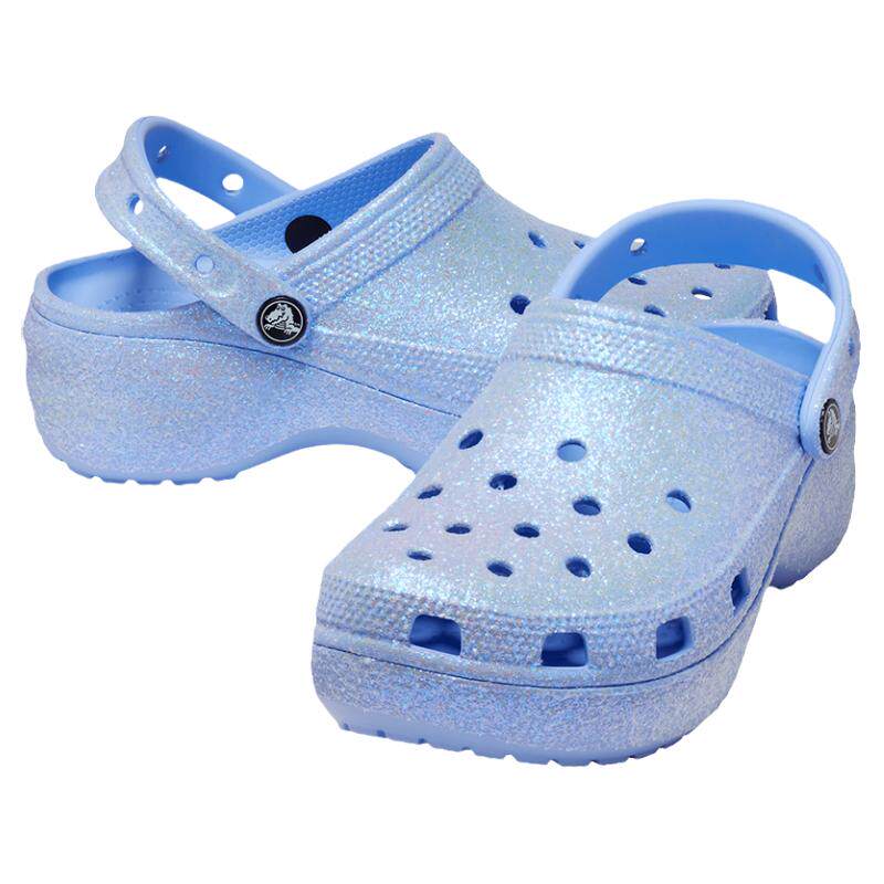 CROCS卡洛驰女鞋厚底洞洞鞋经典闪耀云朵Clog速干透气凉鞋 207241