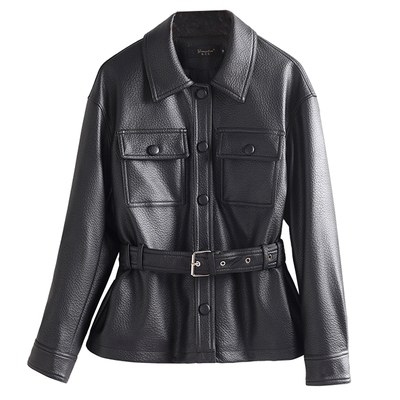 宋佳同款皮衣真皮羽绒服女短款