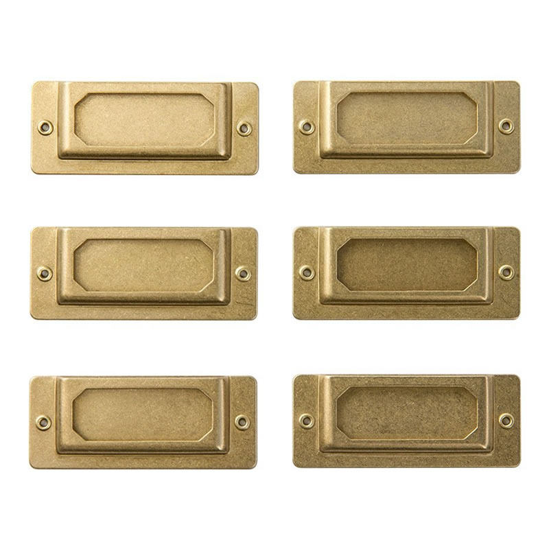 日本TN TRC BRASS复古黄铜配件标签贴手帐用标签索引办公文具6枚