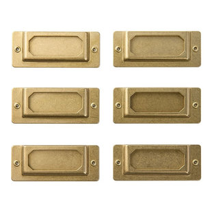 日本TN TRC BRASS复古黄铜配件标签贴手帐用标签索引办公文具6枚