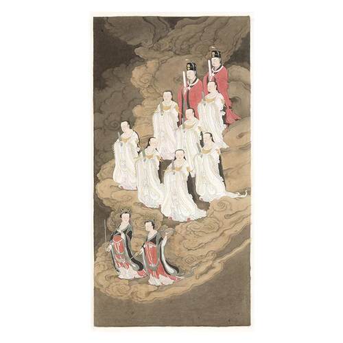 摹宋代北斗七星图立轴佛画星宿神仙工笔画人物微喷画稿装裱挂轴