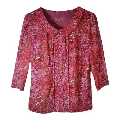 雪琳儿纱网修身上衣T恤