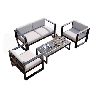 户外沙发庭院花园室外铝合金露天茶几组合阳台休闲防水防晒藤编