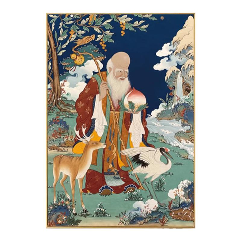 老寿星钻石画鹤寿延年不掉钻祝寿