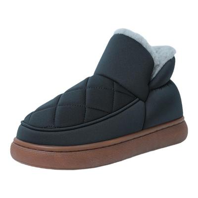 冬季男士加绒加厚保暖防滑牛筋厚底居家外穿包跟棉拖鞋老年人棉鞋