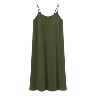 带胸垫睡裙女莫代尔冰丝小清新纯色性感吊带凉感型宽松大码连衣裙