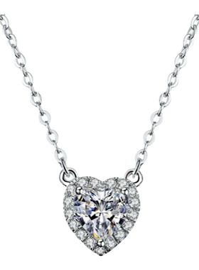 爱心围钻项链小众轻奢桃心