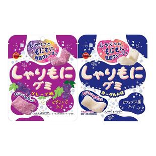 新品 日本零食 布尔本Bourbon 酸甜糯 橡皮软糖葡萄味酸奶味57g