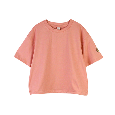 粉色上衣夏装少女大童独特t恤