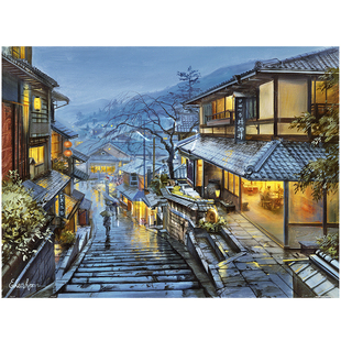 现货包邮3D-JP塑料平面拼图 Evgeny Lushpin 漫步雨中古都 1200片