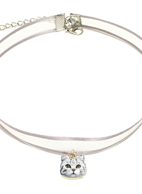 choker项圈少女风灰色锁骨链