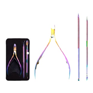 彩钛美甲工具死皮剪鹰嘴钳多功能卸甲刨不锈钢推死皮剪死皮推套装