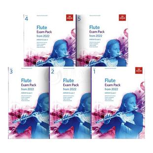 英皇考级 长笛作品合订本 含钢琴伴奏谱 全套共一至五卷 含曲目音阶琶音视奏听力音频下载码 Flute Exam Pack ABRSM Grade 1-5