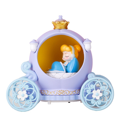 发光飘雪花月夜诞梦水晶球音乐盒