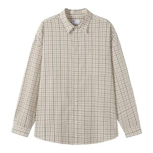 SOMENUM森林 25AW 色织格纹休闲男女宽松廓形老钱泡泡纱长袖衬衫