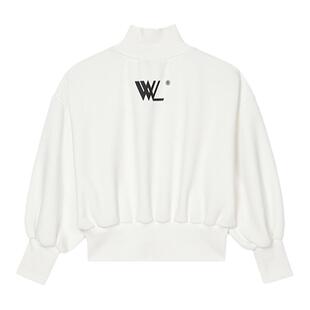 VWL松紧腰短款卫衣 女设计感小众灯笼袖高领套头衫设计感上衣