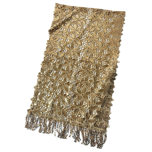 夏季薄款金黄色亮片流苏披肩搭配旗袍礼服中国风婚礼妈妈外搭宴会