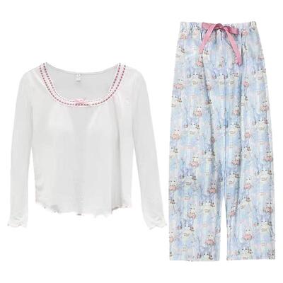 女士针织棉甜美可爱睡衣礼盒装