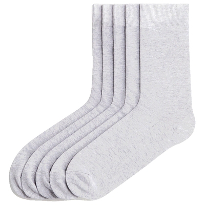 HM男士袜子中筒袜2025年秋季男生袜子耐脏休闲针织袜5对装1007334