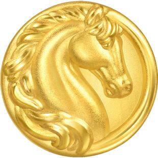 周生生足金串珠Charme祥瑞祝福马跃新程生肖马骑士马转运珠96062C