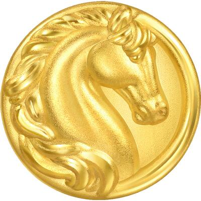 周生生足金串珠Charme祥瑞祝福马跃新程生肖马骑士马转运珠96062C