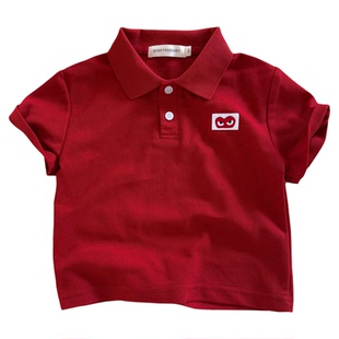 儿童POLO衫薄款2026夏季新款日系潮牌男童装宽松T恤短袖翻领上衣