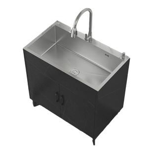 简易橱柜不锈钢洗碗池厨房洗菜盆具一体柜单双水槽家用落地洗碗柜