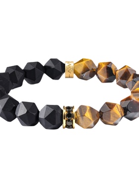 AWNL虎啸金虎眼黑玛瑙手链