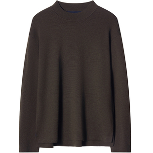 石见山16针双面双色羊毛衫男士秋冬半高领毛衣内搭打底针织衫男款