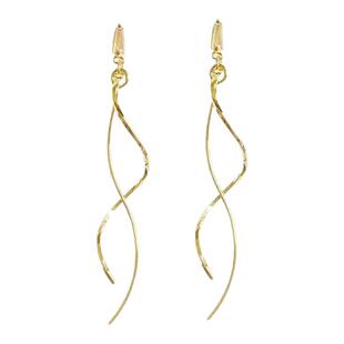 方圆脸无耳洞耳夹女小众独特流苏线条耳环简约轻奢精致耳饰品秋冬