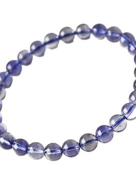 天然水晶手串堇青石原石手链转运