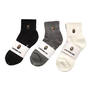 BA男女PE猿人纯棉中筒篮球潮袜子运动黑白毛巾底小腿长袜ins短袜