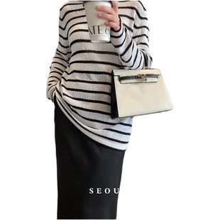 SEOULCHIC  撞色手掌纹凯莉包单肩斜挎手提包