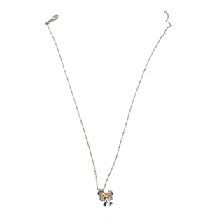 周大福ctf足金黄金铂金耳钉项链吊坠蝴蝶镶嵌套装优雅可爱礼物女