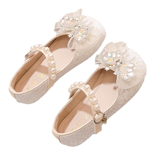 FVM女童公主鞋子儿童水晶鞋女宝宝小女孩亮晶晶闪亮2025新款皮鞋