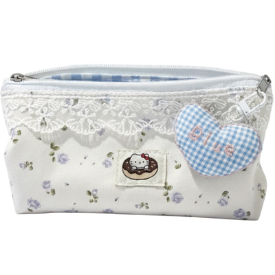 小红书同款蕾丝碎花kitty猫笔袋