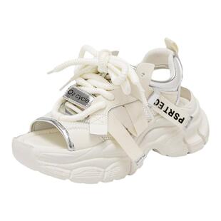 奥康女鞋 夏季新款复古百搭厚底增高老爹凉鞋休闲沙滩凉鞋