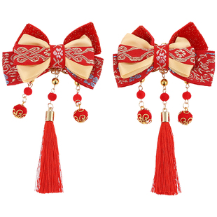 儿童新年古风流苏发夹女童新中式汉服配饰宝宝喜庆拜年刘海夹发卡