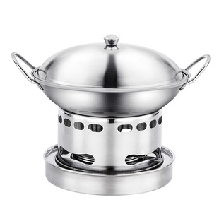 加厚不锈钢酒精炉小火锅炉宿舍固体液体便携饭店干锅锅仔家用套装