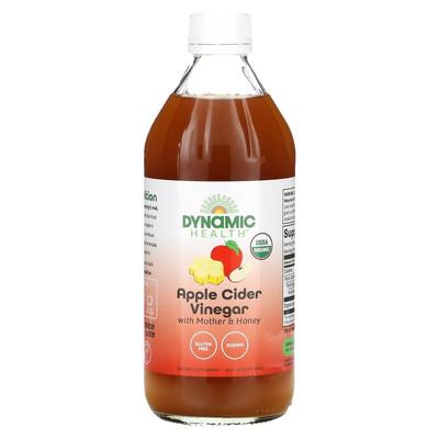 Dynamic Health有机认可滋补苹果醋含蜂蜜生姜柠檬原浆浓缩进口保