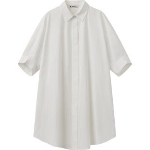 播法式海边度假淡人质衬衫裙女夏日短袖连衣裙DDS2LD5125