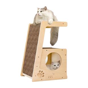 喵林苑剑麻猫窝超大号猫抓板耐磨不掉屑猫爬架一体立式双层猫屋