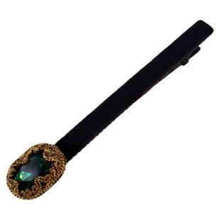 韩国复古绿色水钻发夹侧边夹刘海夹发饰头饰发夹鸭嘴夹女秋冬丝绒