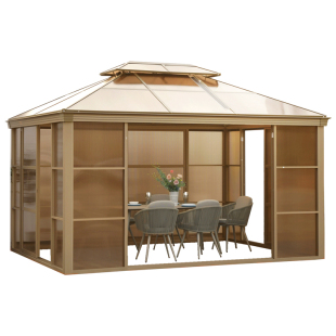 阳光房凉亭户外庭院别墅铝合金亭子小房子木屋玻璃房遮阳棚防雪亭