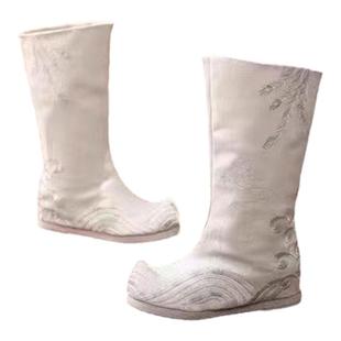 儿童古装汉服靴子男女cos武侠古风靴子中式布靴戏曲锦衣卫官兵靴