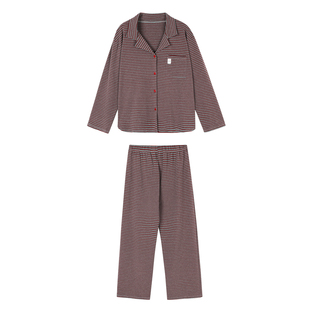 JoyceBra 慵懒miu系条纹睡衣女春季亲肤舒适宽松可外穿家居服套装