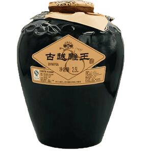 绍兴黄酒 古越龙山雕王酒半甜型花雕酒2.5L坛装礼盒版