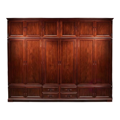 酸枝木红木家具中式全实木顶箱柜卧室大衣橱五六门储物柜衣柜原木