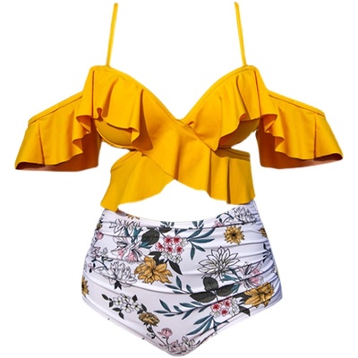 欧美2023胖MM性感显瘦高腰比基尼