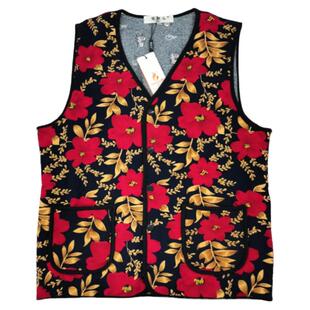 暖倍儿保暖背心男女老人马甲羊毛絮片三层加厚秋冬花色可外穿开衫